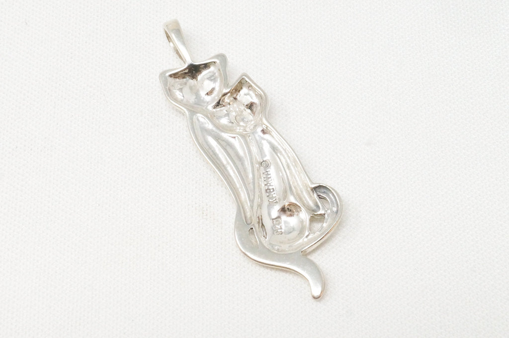 Vintage Designer KABANA Kittens Cats Sterling Silver Necklace Pendant | Jewelry > Necklaces > Pendants | Wiccan Center