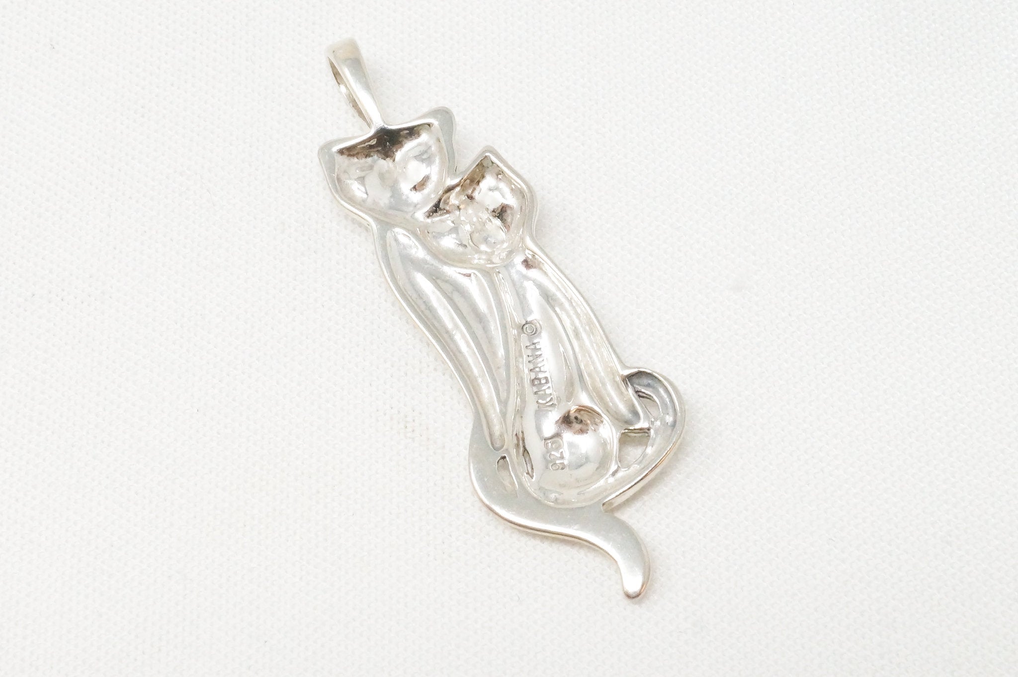 Vintage Designer KABANA Kittens Cats Sterling Silver Necklace Pendant | Jewelry > Necklaces > Pendants | Wiccan Center