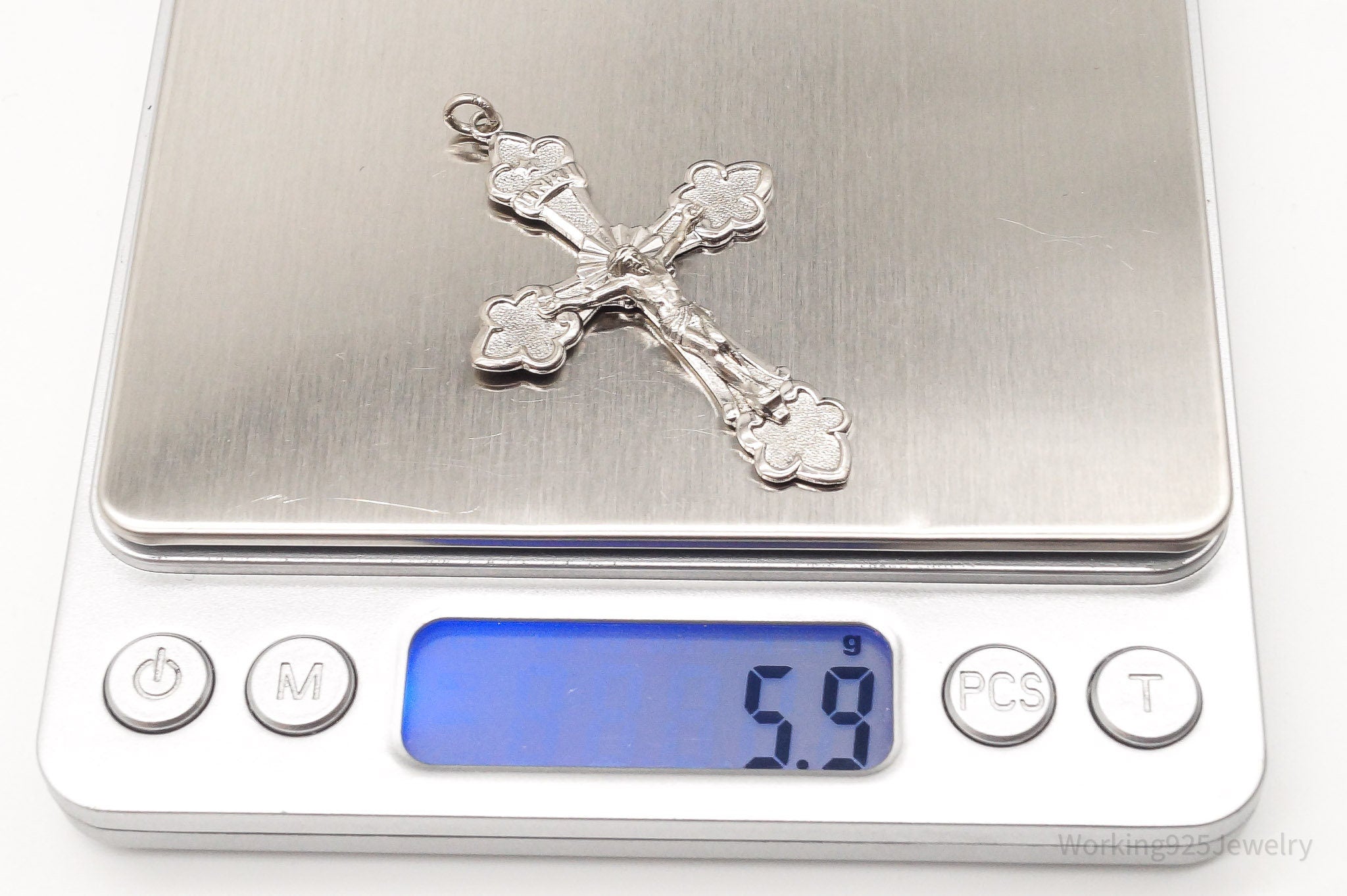 Large Antique INRI Crucifix Cross Sterling Silver Pendant | Jewelry > Necklaces > Pendants | Wiccan Center