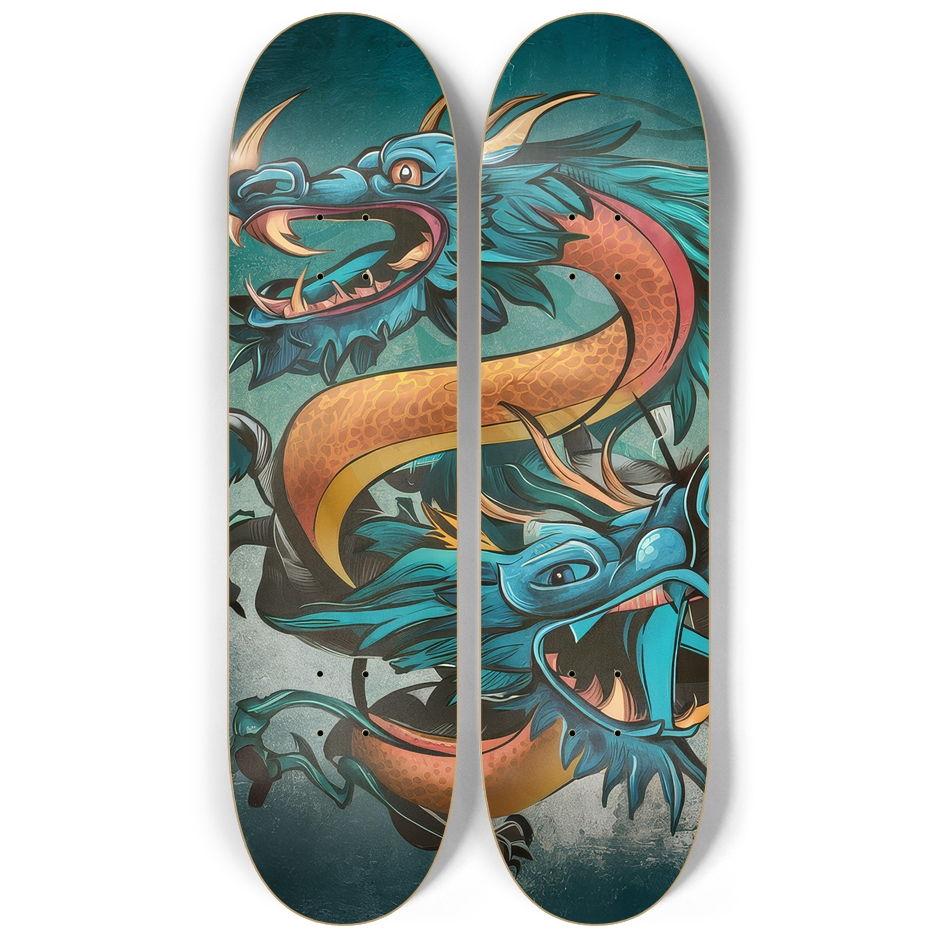 2 Skateboard Series Art - Draconic Canvas | Skateboard | Wiccan Center