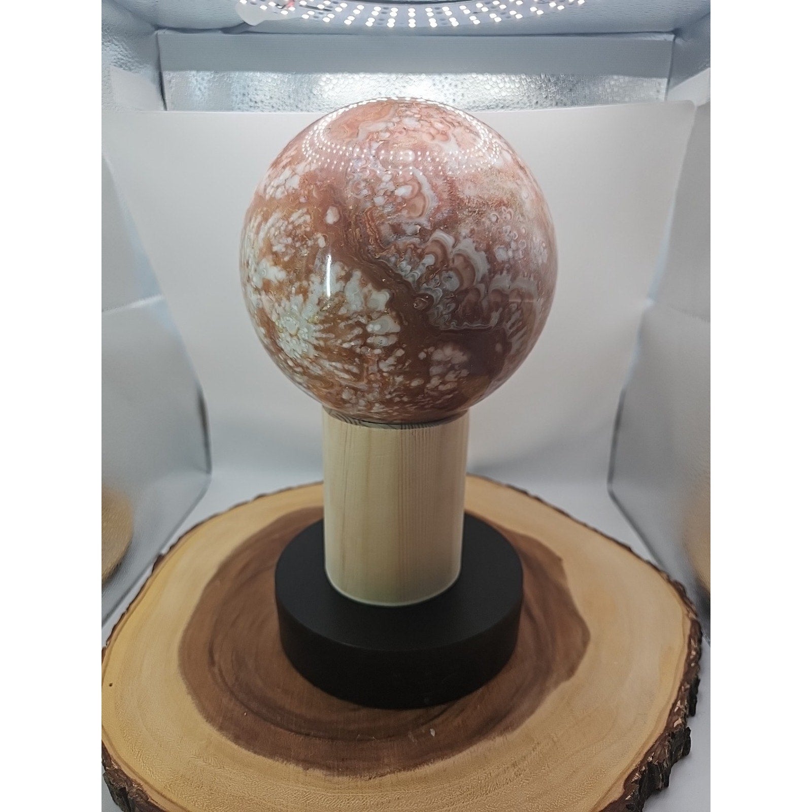 Natural Chocolate Agate Sphere - Grounding Madagascar Gem | 10.42LB | Crystal Spheres & Eggs | Wiccan Center