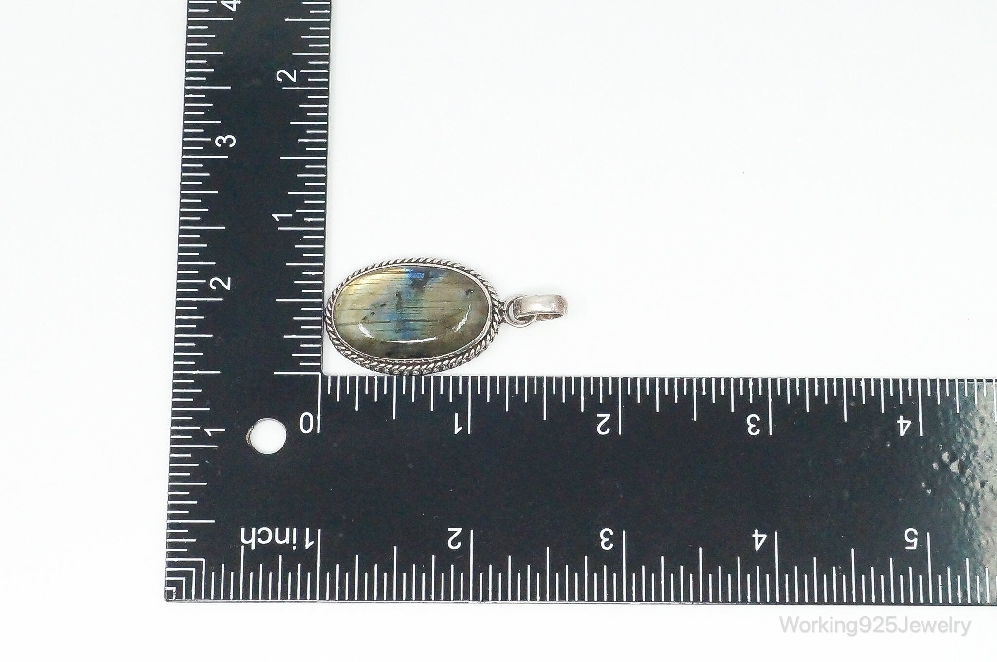 Vintage Large Labradorite Sterling Silver Necklace Pendant | Jewelry > Necklaces > Pendants | Wiccan Center