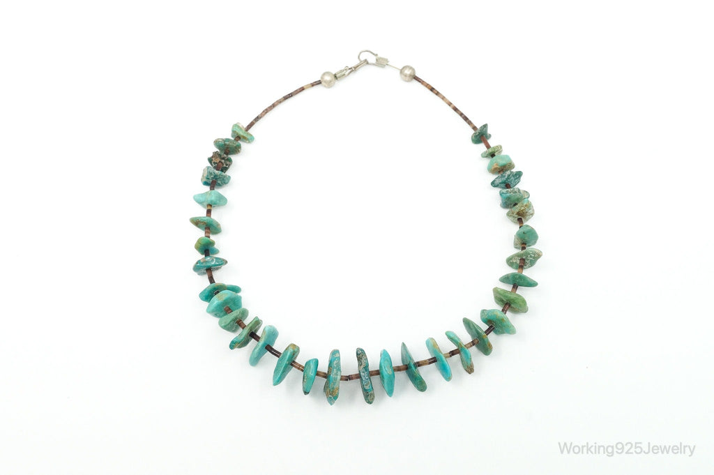 Vintage Native American Turquoise Porcupine Quill Sterling Silver Necklace | Jewelry > Necklaces > Pendants | Wiccan Center