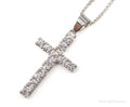 Vintage Cubic Zirconia Cross Sterling Silver Necklace | Jewelry > Necklaces | Wiccan Center
