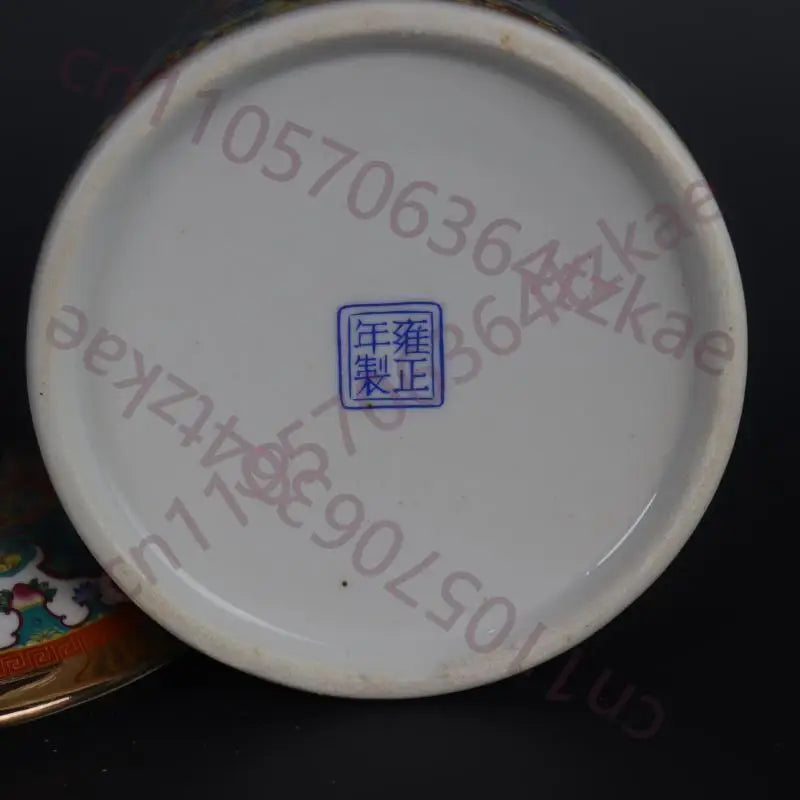 Green Enamel Porcelain Tea Caddy – Qing Yongzheng Lotus & Phoenix Design