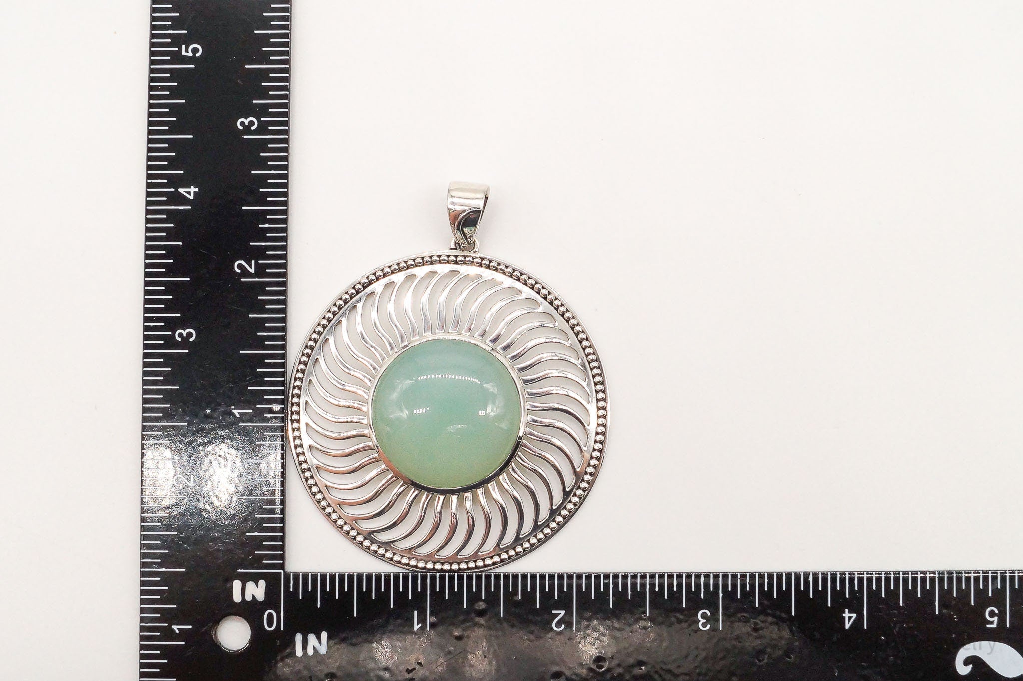 Large India Designer Doug Paulus Chalcedony Sterling Silver Pendant | Jewelry > Necklaces > Pendants | Wiccan Center