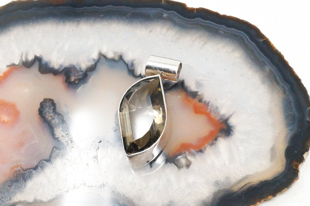 Vintage Smoky Topaz Mexico Southwestern Style Sterling Silver Pendant | Jewelry > Necklaces > Pendants | Wiccan Center