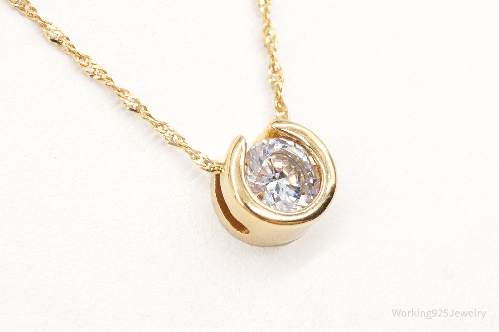 Designer Milor Gold Vermeil Cubic Zirconia Sterling Silver Necklace | Jewelry > Necklaces > Pendants | Wiccan Center