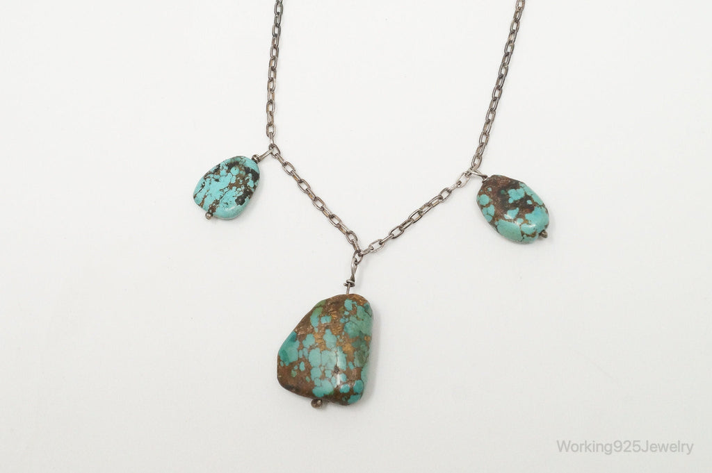 Vintage Native American Unsigned Turquoise Sterling Silver Necklace | Jewelry > Necklaces > Pendants | Wiccan Center