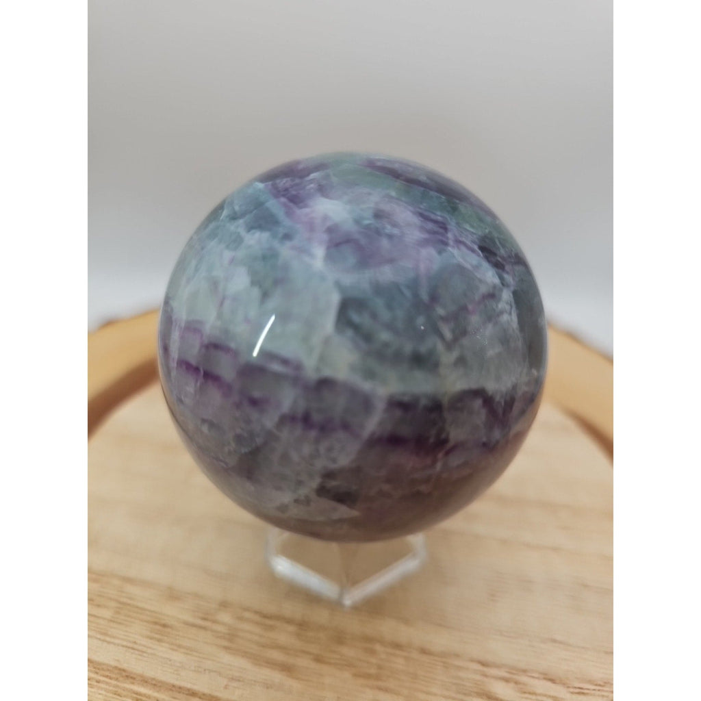 1.09lb Natural Rainbow Fluorite Quartz Crystal Sphere Ball Polished | Crystal Spheres & Eggs | Wiccan Center