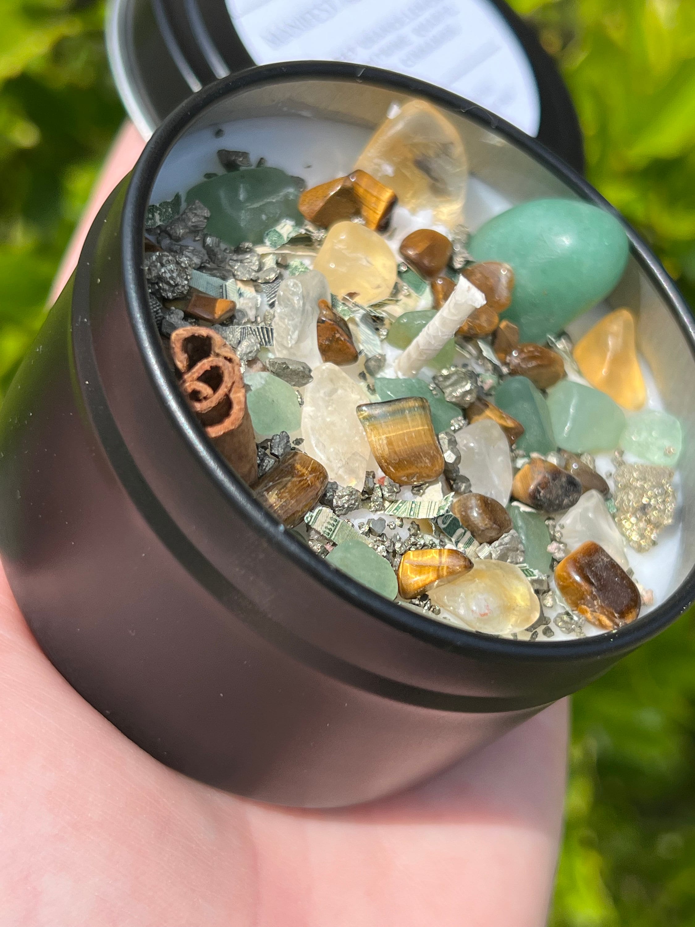 Rich Witch Manifestation Money Magick Intention Candle | Ritual Altar Crystal Spell Infused Scented Witchy Gift Wealth Abundance Prosperity | | Wiccan Center