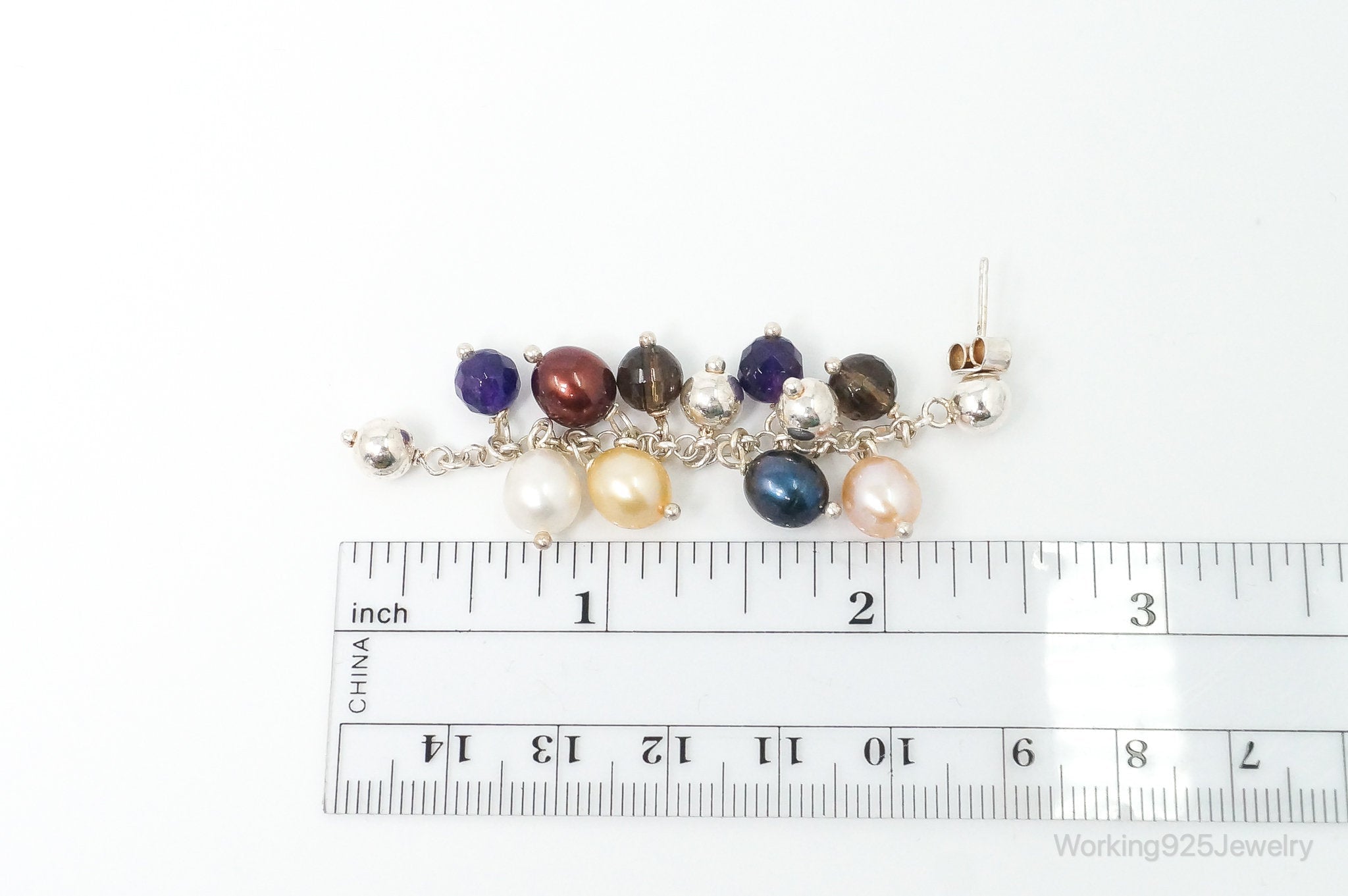 Vintage Italian Designer Multi Gem Sterling Silver Earrings | Jewelry > Earrings | Wiccan Center
