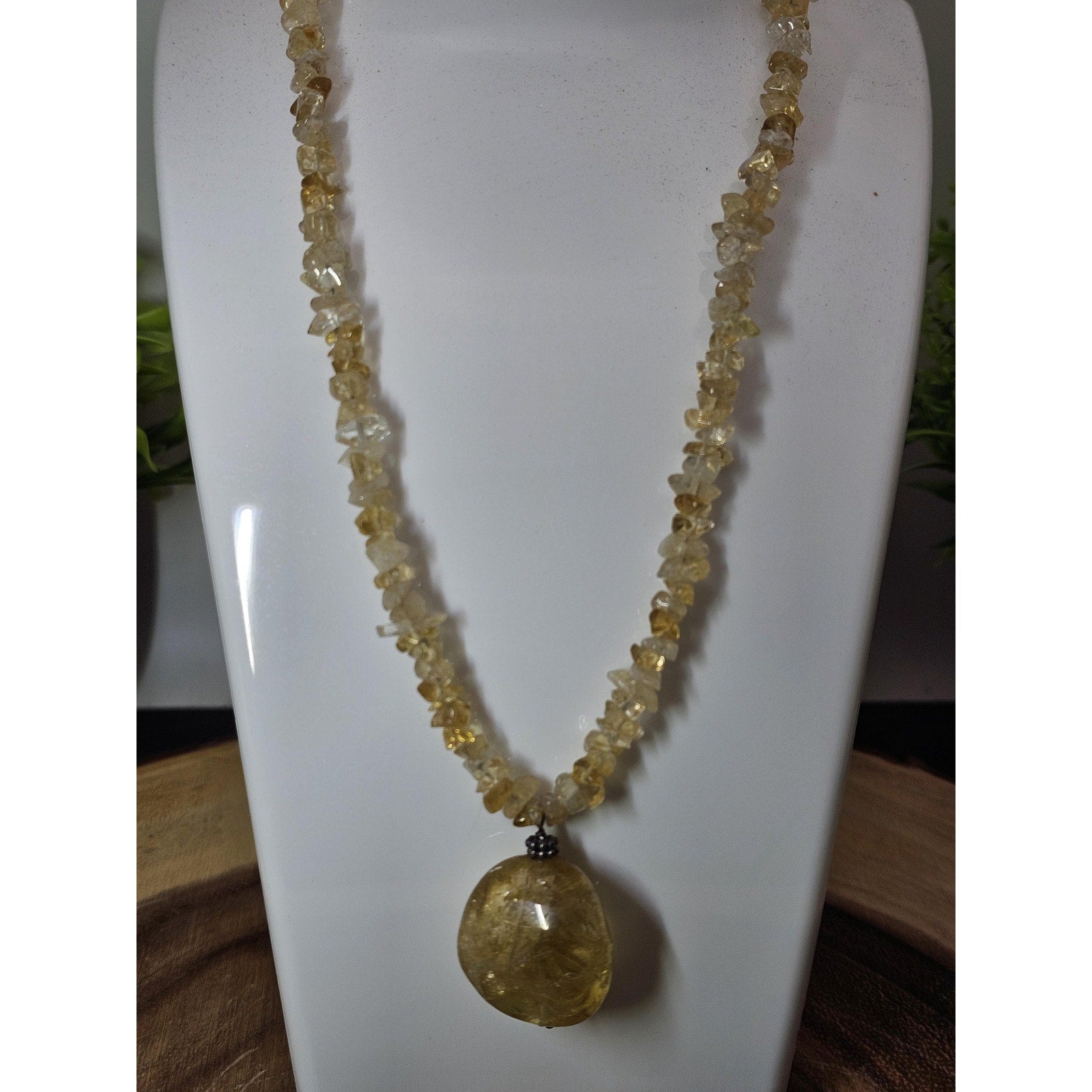 Vintage Citrine Sterling Silver Pendant Necklace - Radiant Golden Specimen | CrystalCloud Company