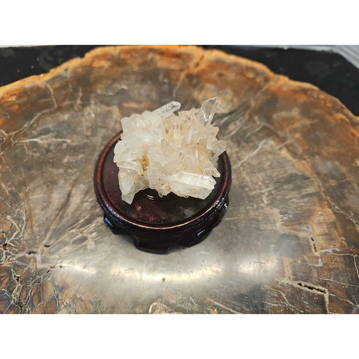 133g Natural Quartz Crystal Cluster with Display Stand - Vitreous Mineral Specimen | CrystalCloud Company | Geodes & Clusters | Wiccan Center