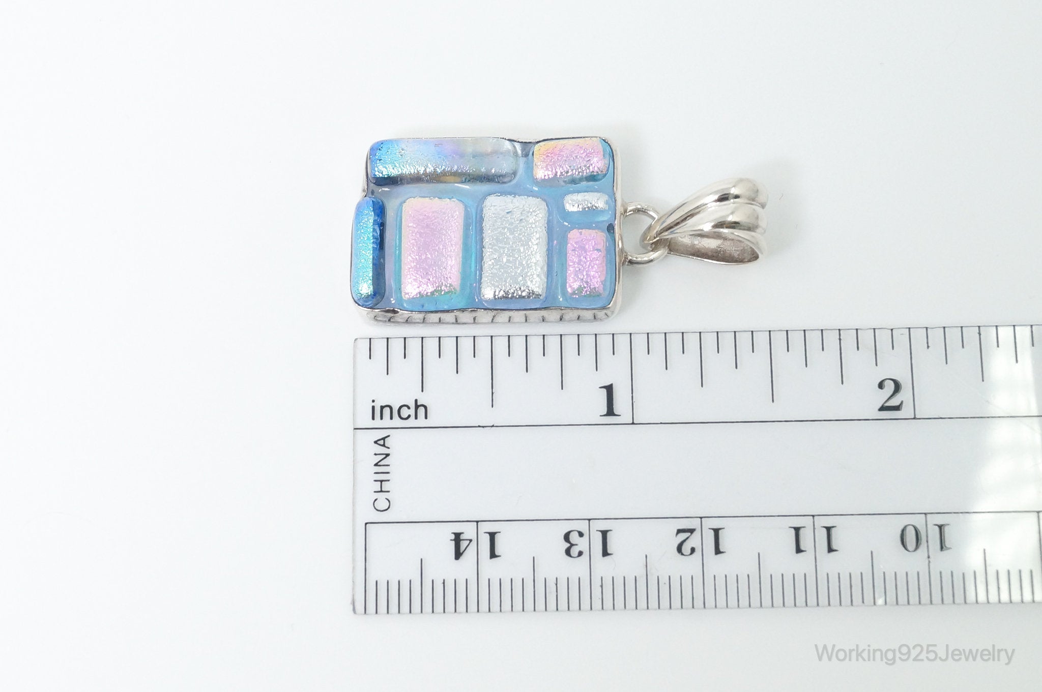Vintage Large Art Glass 900 Silver Necklace Pendant | Jewelry > Necklaces > Pendants | Wiccan Center