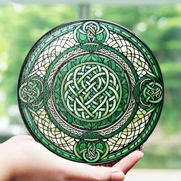 Emerald Green Celtic Knot Suncatcher | Gifts | Wiccan Center