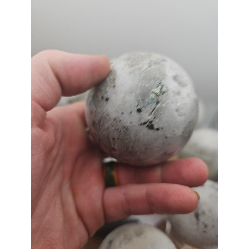 1 Each Natural Golden Pyrite & Jasper Crystal Sphere Ball Polished 55mm + | Crystal Spheres & Eggs | Wiccan Center