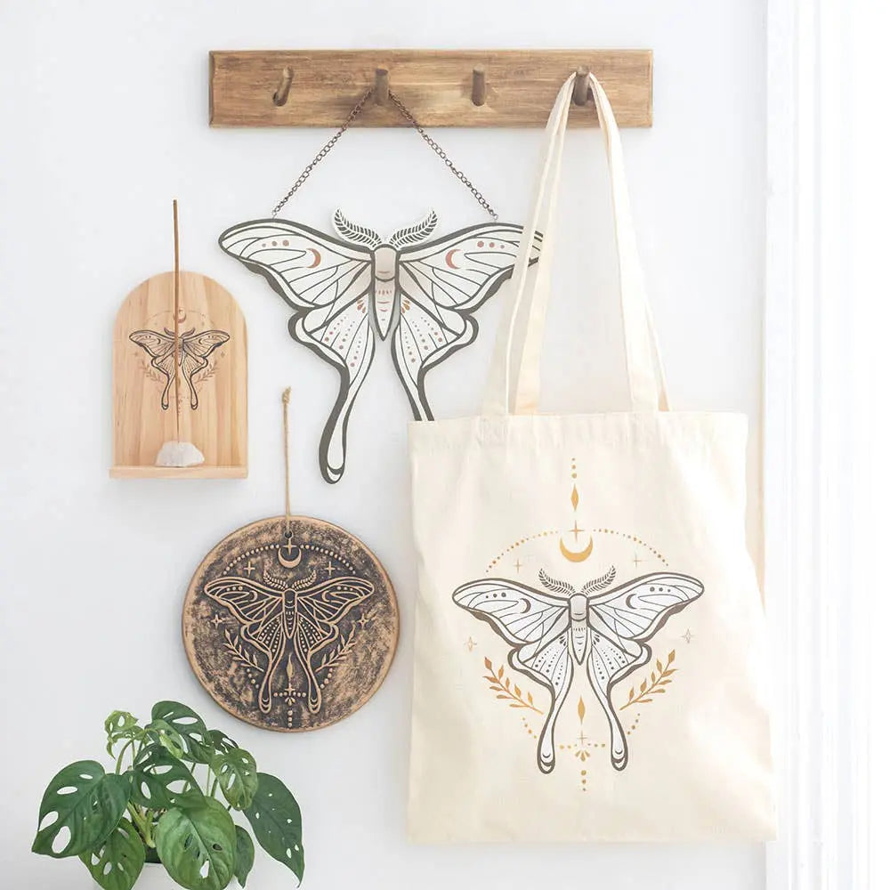 Light Luna Moth Tote Bag | Accessories | Wiccan Center