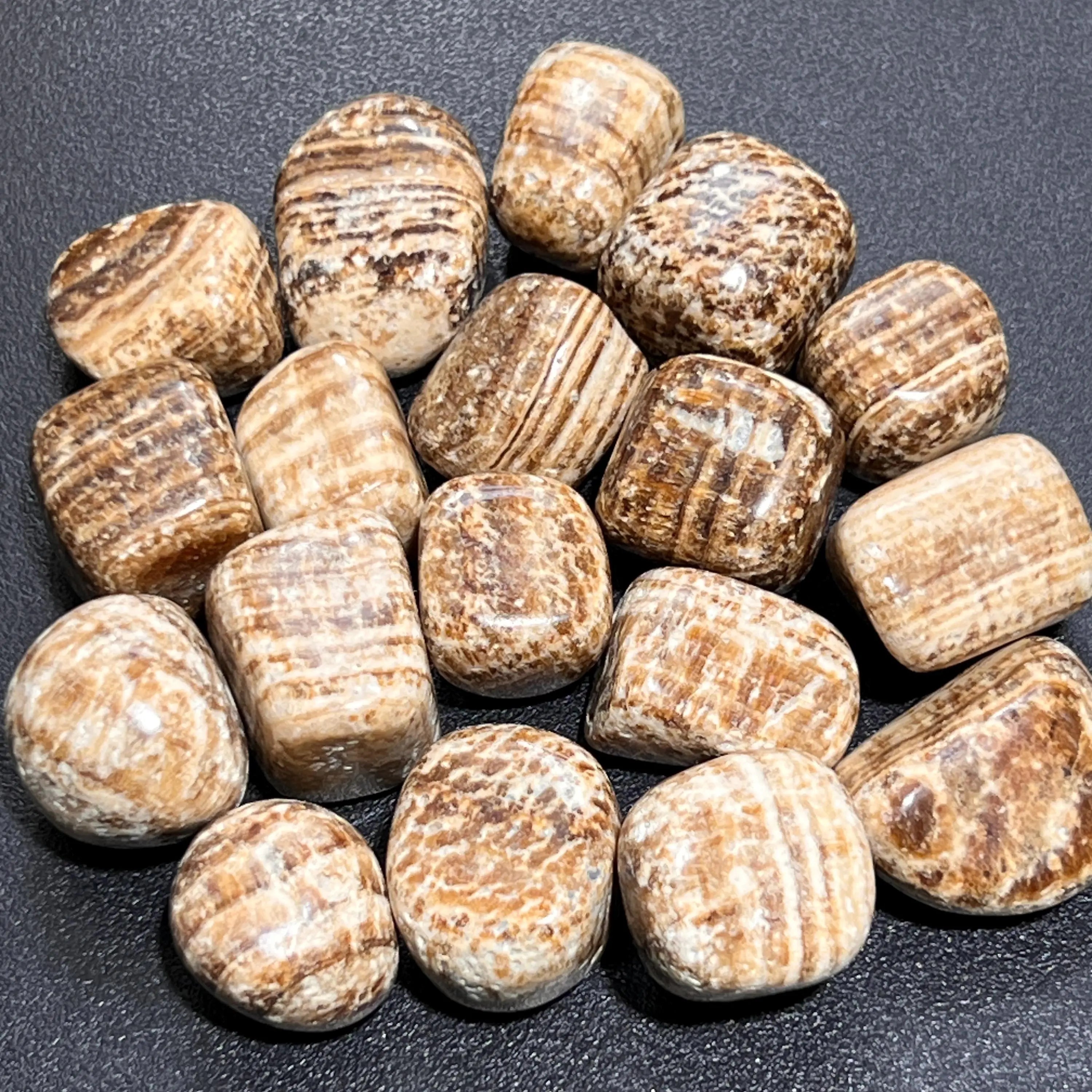 Brown Banded Onyx Tumbled Stones (By The Piece Or Pound) Wholesale | Home & Living > Home Decor > Home Accents > Rocks & Geodes | Wiccan Center