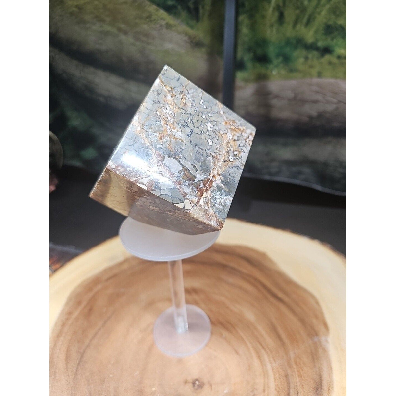 1.87LB 1Pcs Natural Ocean Jasper Onyx Quartz Crystal Geode Square Heptahedron | Geodes & Clusters | Wiccan Center