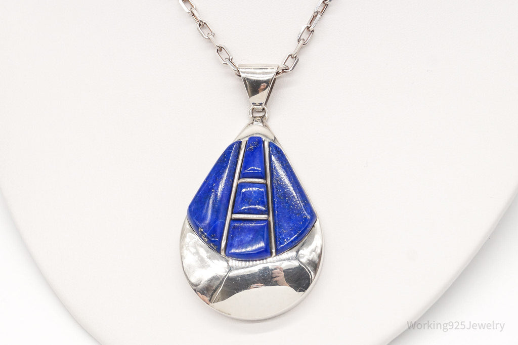 Vintage Artisan SJI Lazuli Lazuli Inlay Sterling Silver Necklace | Jewelry > Necklaces > Pendants | Wiccan Center