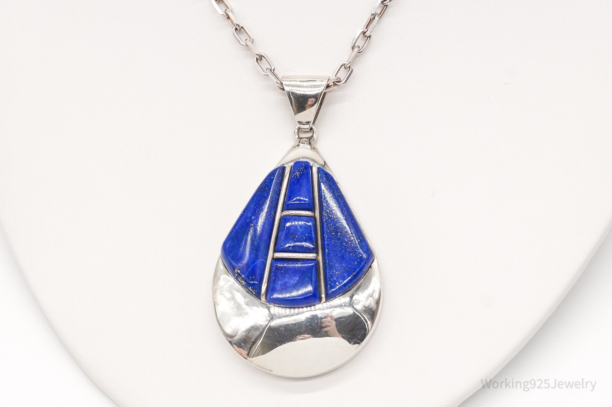 Vintage Artisan SJI Lazuli Lazuli Inlay Sterling Silver Necklace | Jewelry > Necklaces > Pendants | Wiccan Center