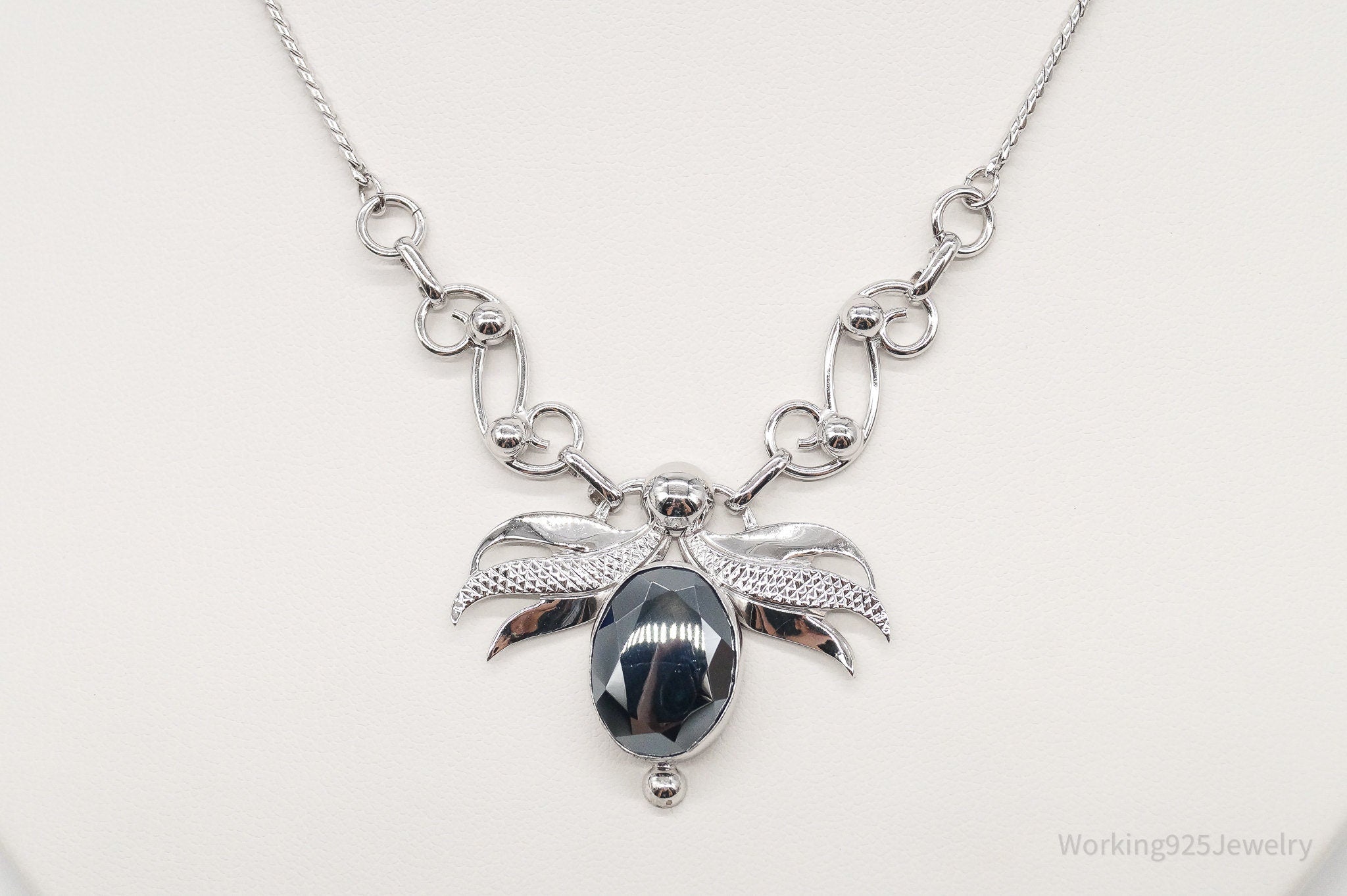 Antique Hematite Sterling Silver Filigree Necklace | Jewelry > Necklaces > Pendants | Wiccan Center