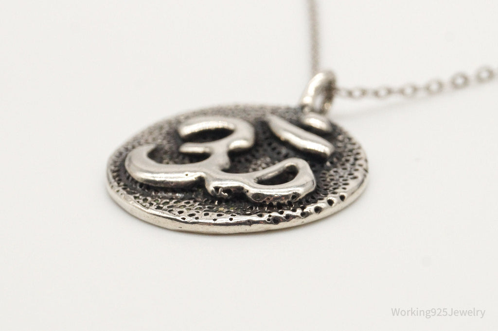 Vintage Om Symbol Sterling Silver Necklace | Jewelry > Necklaces > Pendants | Wiccan Center