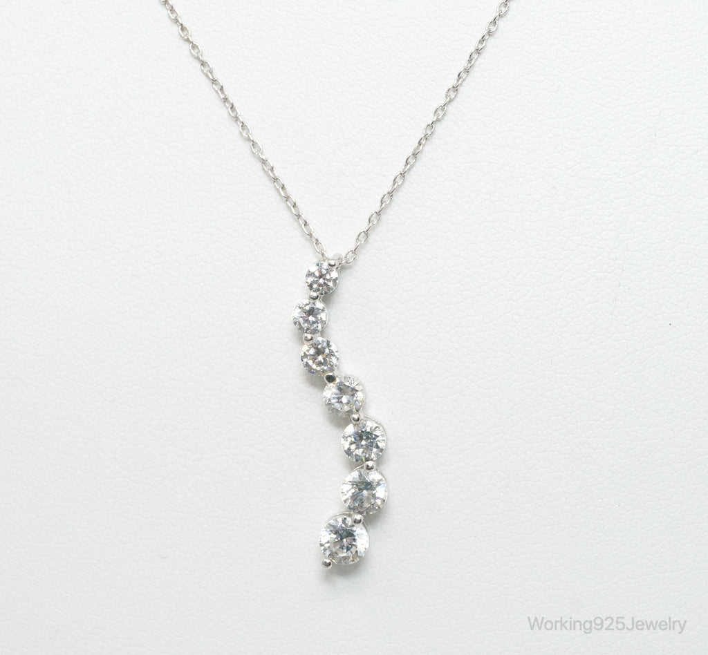 Vintage Cubic Zirconia Journey Necklace Sterling Silver - 18 Inch Chain | Jewelry > Necklaces > Pendants | Wiccan Center