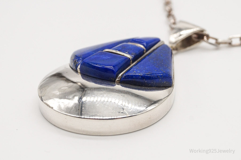 Vintage Artisan SJI Lazuli Lazuli Inlay Sterling Silver Necklace | Jewelry > Necklaces > Pendants | Wiccan Center