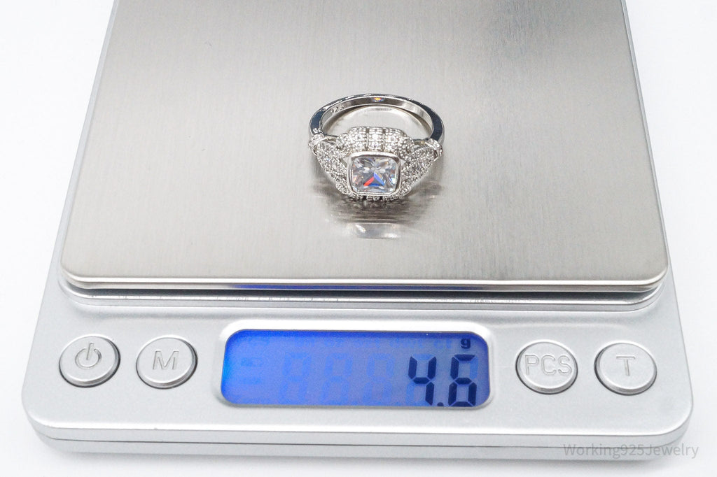 Vintage White Topaz Sterling Silver Plated Ring - Size 9 | Jewelry > Rings | Wiccan Center