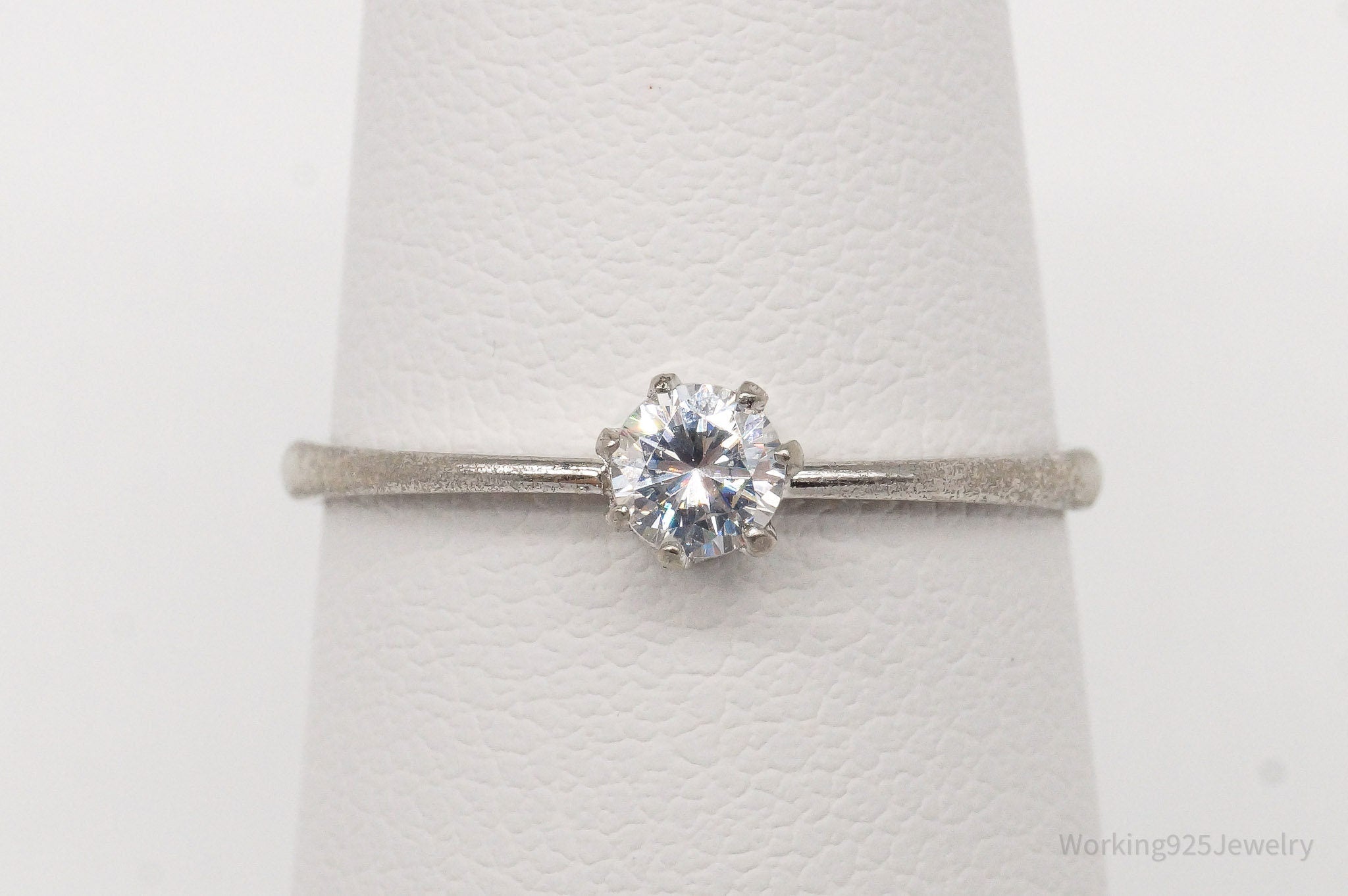 Vintage Cubic Zirconia Sterling Silver Ring - Size 6.75 | Jewelry > Rings | Wiccan Center