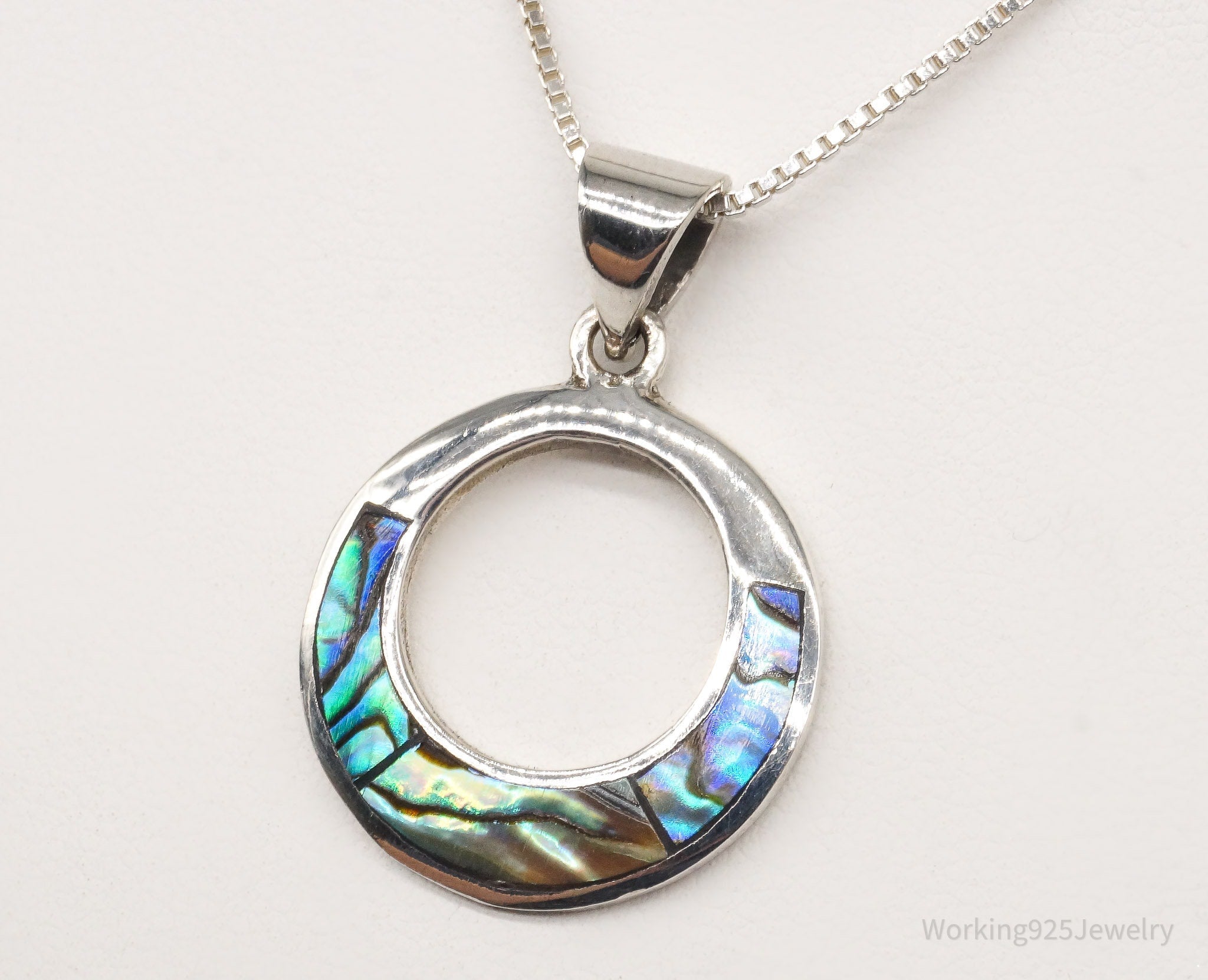 Vintage Paua Abalone Shell Sterling Silver Necklace | Jewelry > Necklaces | Wiccan Center