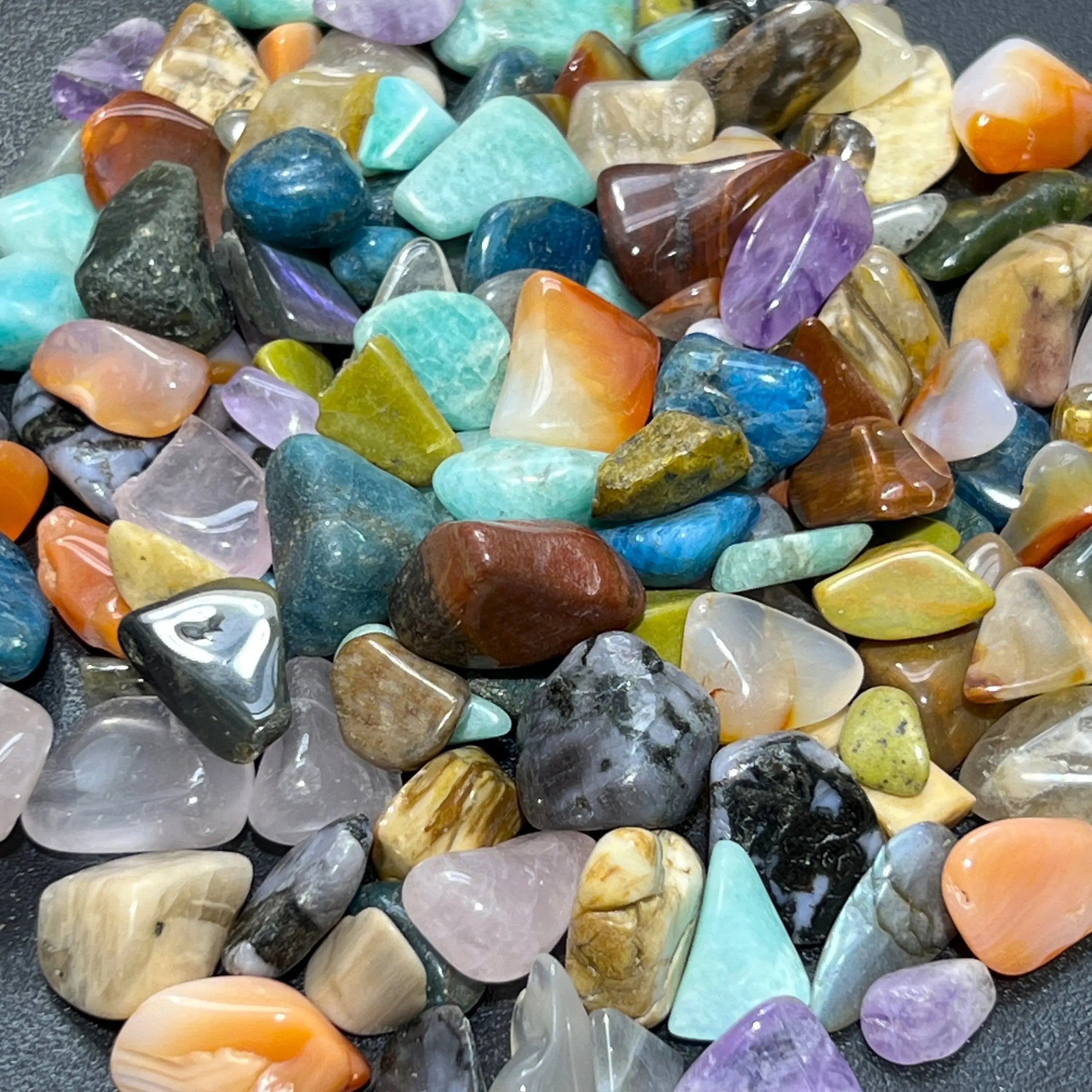 Extra Quality Premium Small Tumbled Stone Mix (By The Ounce Or Pound) | Home & Living > Home Decor > Home Accents > Rocks & Geodes | Wiccan Center