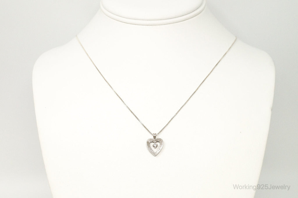 Vintage Diamond Heart Sterling Silver Necklace | Jewelry > Necklaces > Pendants | Wiccan Center