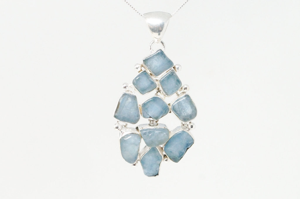 Vintage Blue Gemstone Cluster Southwestern Style Sterling Silver Pendant | Jewelry > Necklaces > Pendants | Wiccan Center
