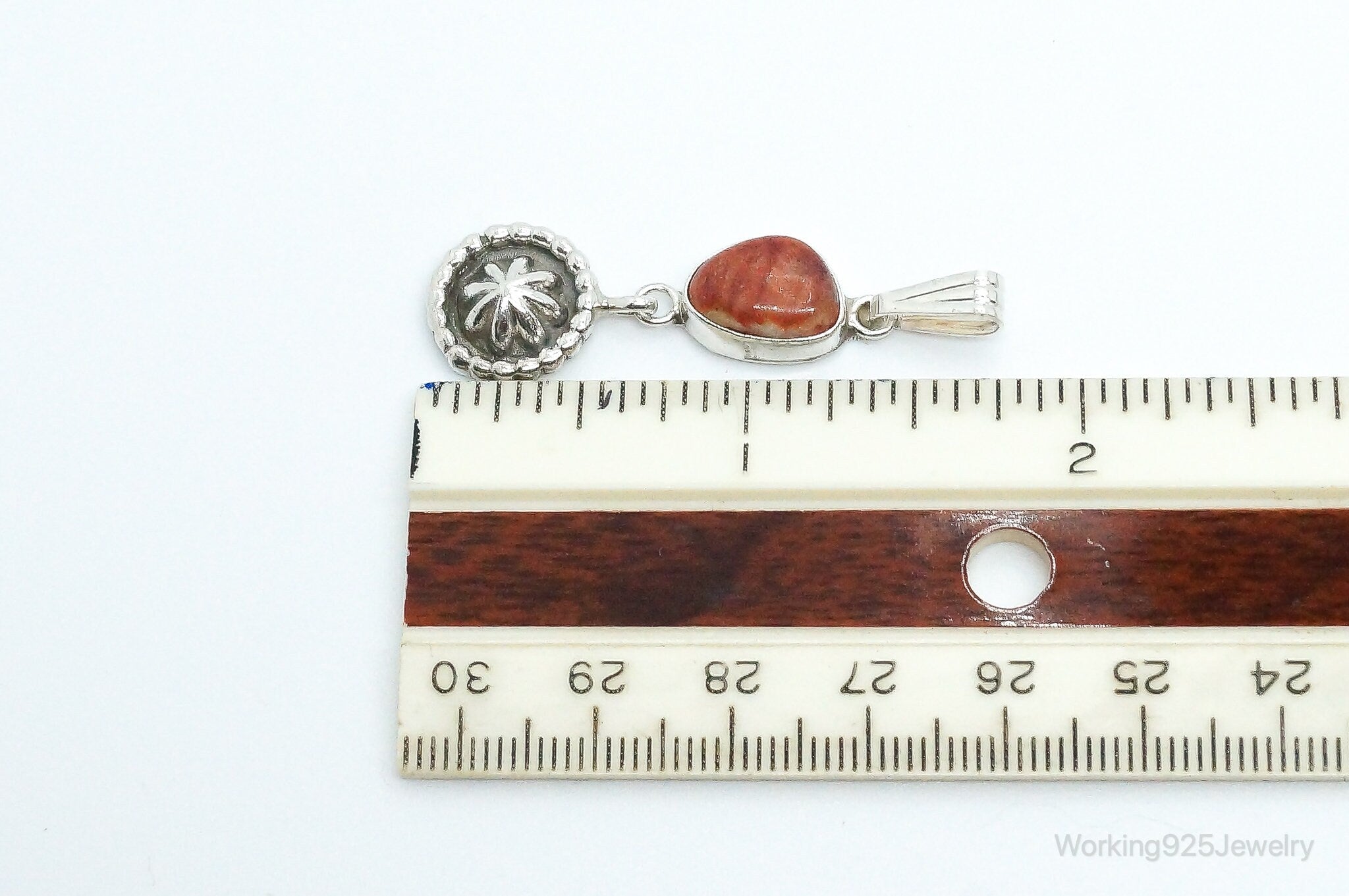 Vintage Native American Unsigned Coral Sterling Silver Pendant | Jewelry > Necklaces > Pendants | Wiccan Center