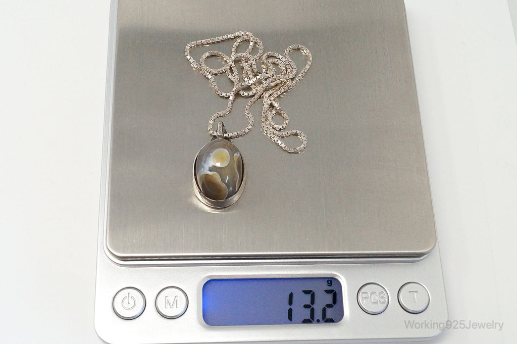 Vintage Agate Sterling Silver Necklace | Jewelry > Necklaces > Pendants | Wiccan Center