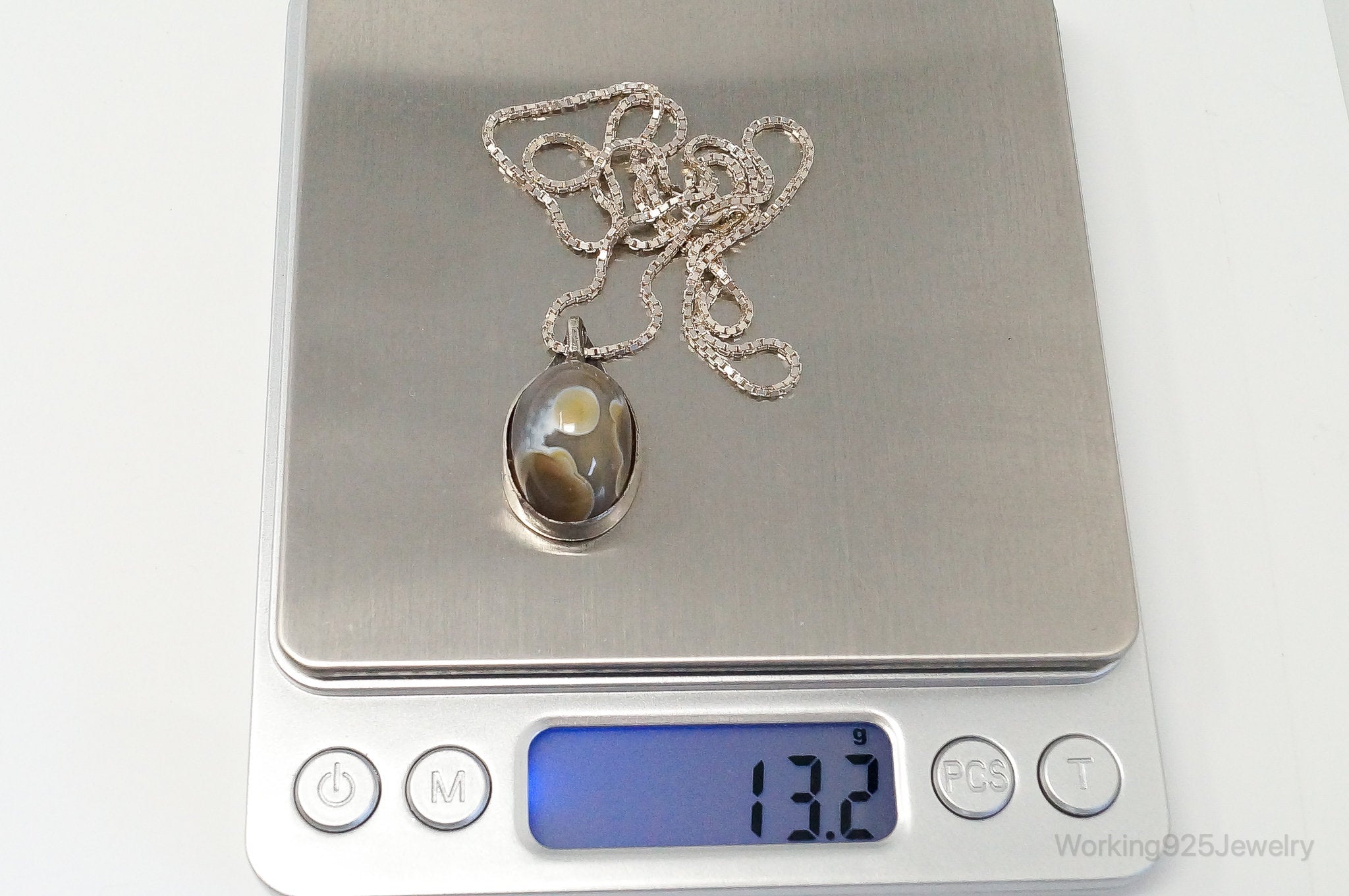 Vintage Agate Sterling Silver Necklace | Jewelry > Necklaces > Pendants | Wiccan Center