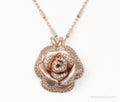 Vintage Cubic Zirconia Rose Gold Vermeil Sterling Silver Flower Necklace | Jewelry > Necklaces > Pendants | Wiccan Center
