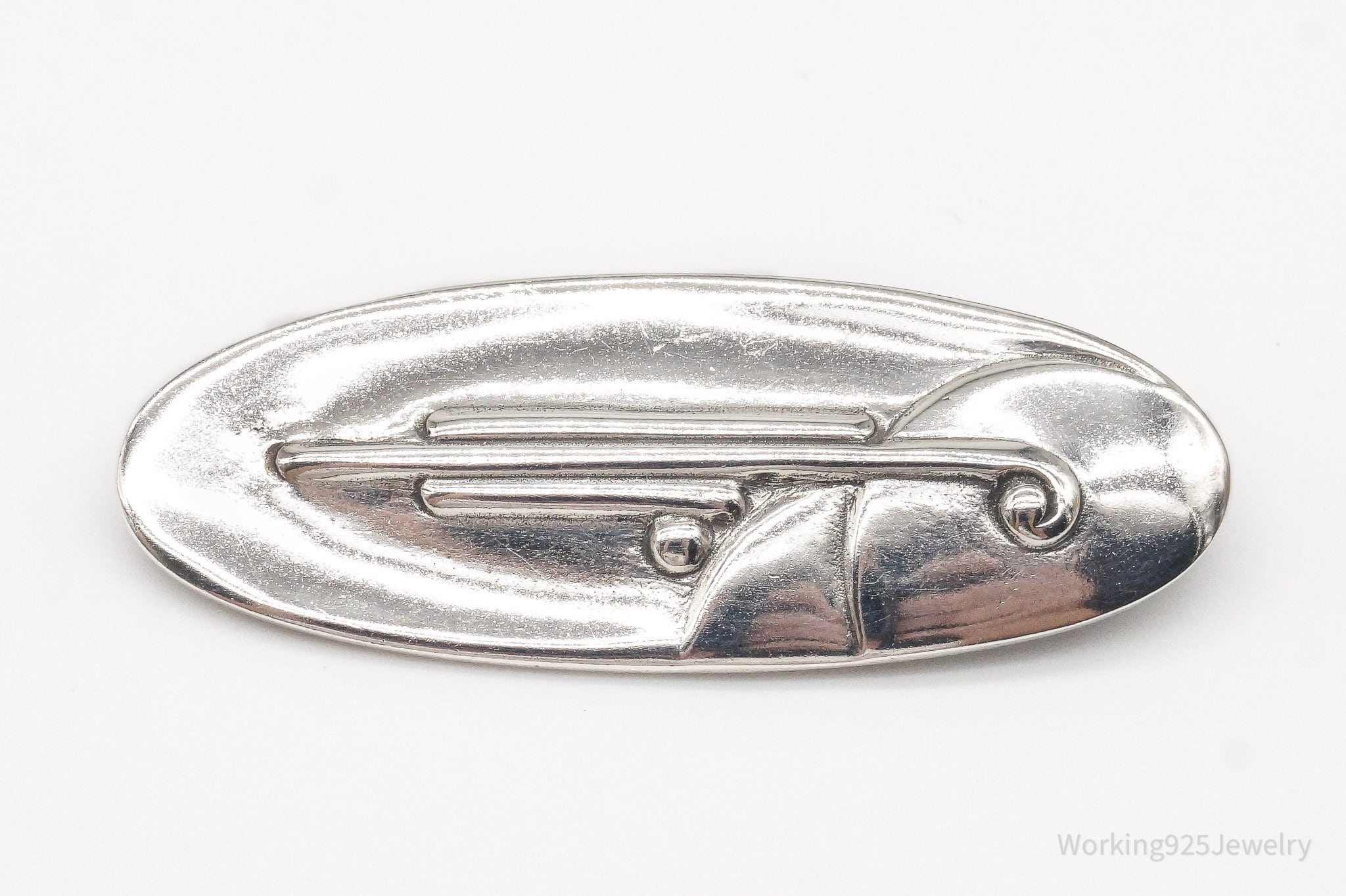 Vintage Art Deco / Mid Century Style Sterling Silver Brooch Pin | Jewelry > Brooches, Pins & Clips | Wiccan Center