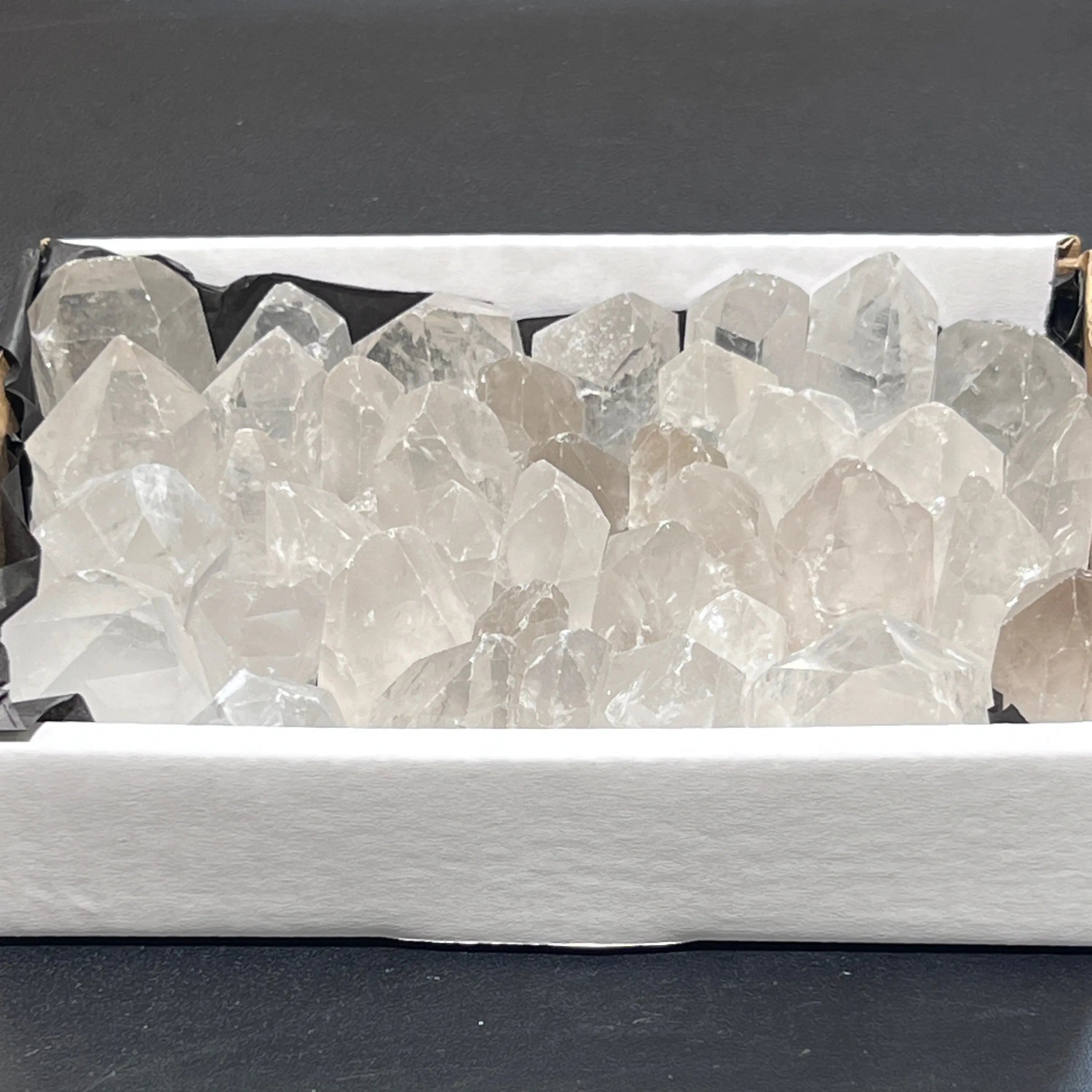 Clear Quartz Crystal Points Boxed Flat Bulk Wholesale Crystal Gemstones Supply | Home & Living > Home Decor > Home Accents > Rocks & Geodes | Wiccan Center