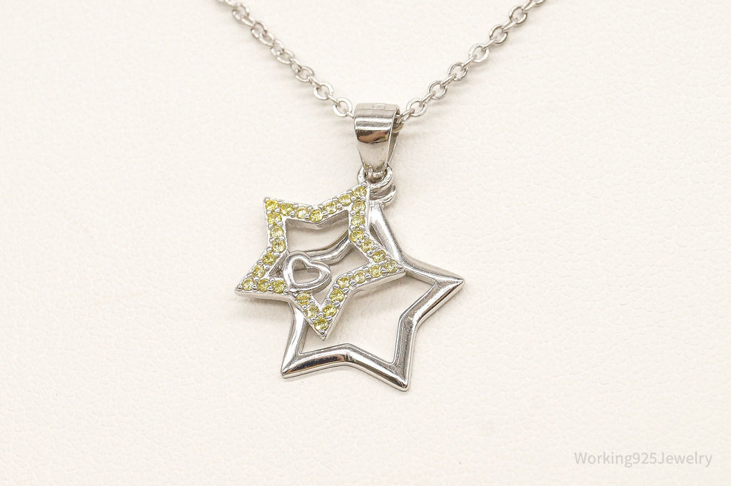 Designer Ryze Cubic Zirconia Stars Sterling Silver Necklace | Jewelry > Necklaces > Pendants | Wiccan Center