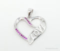Vintage Open Heart Pink Cubic Zirconia Sterling Silver Necklace Pendant | Jewelry > Necklaces > Pendants | Wiccan Center