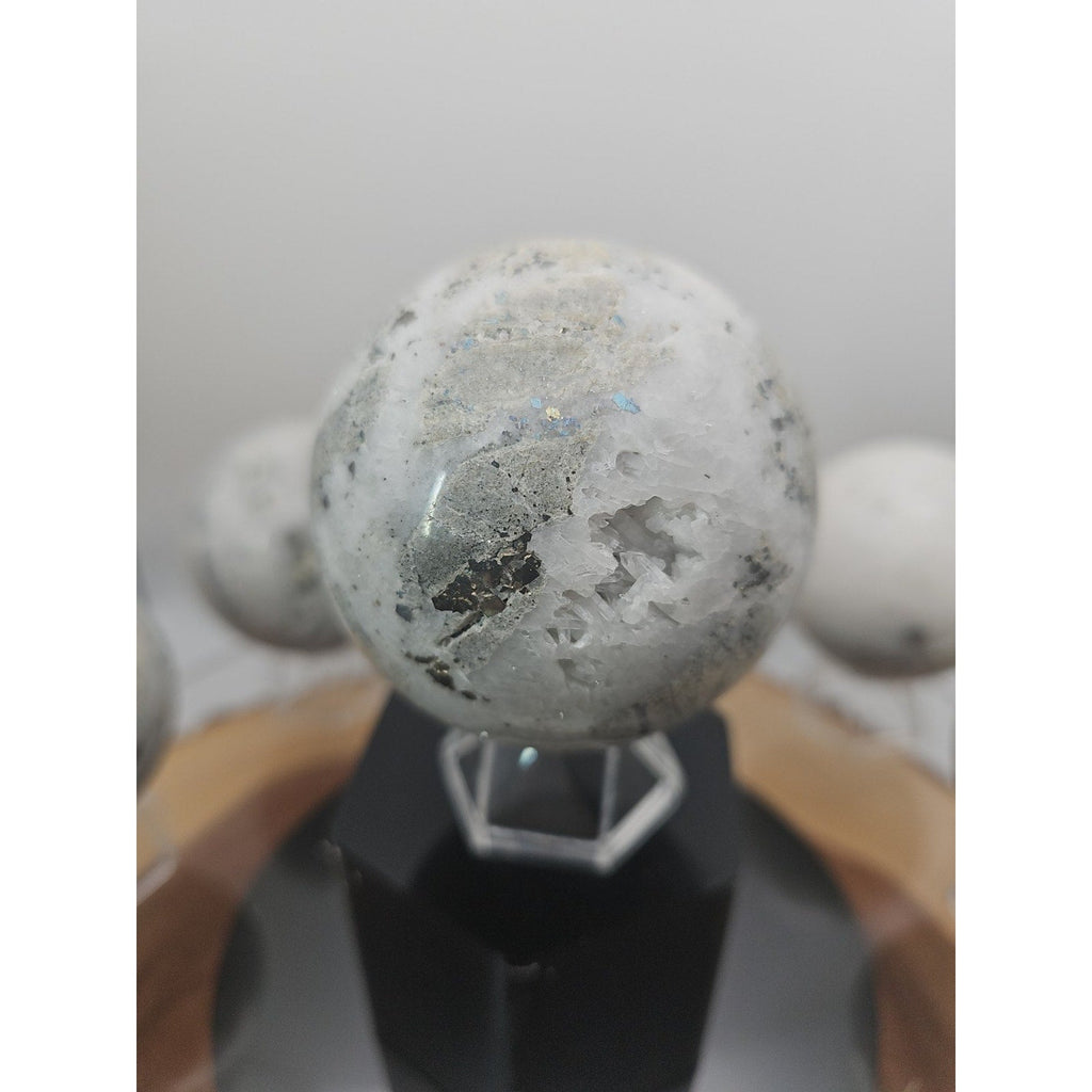 1 Each Natural Golden Pyrite & Jasper Crystal Sphere Ball Polished 55mm + | Crystal Spheres & Eggs | Wiccan Center