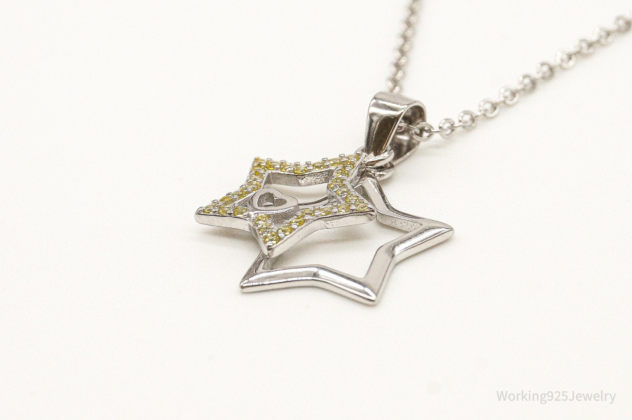 Designer Ryze Cubic Zirconia Stars Sterling Silver Necklace | Jewelry > Necklaces > Pendants | Wiccan Center