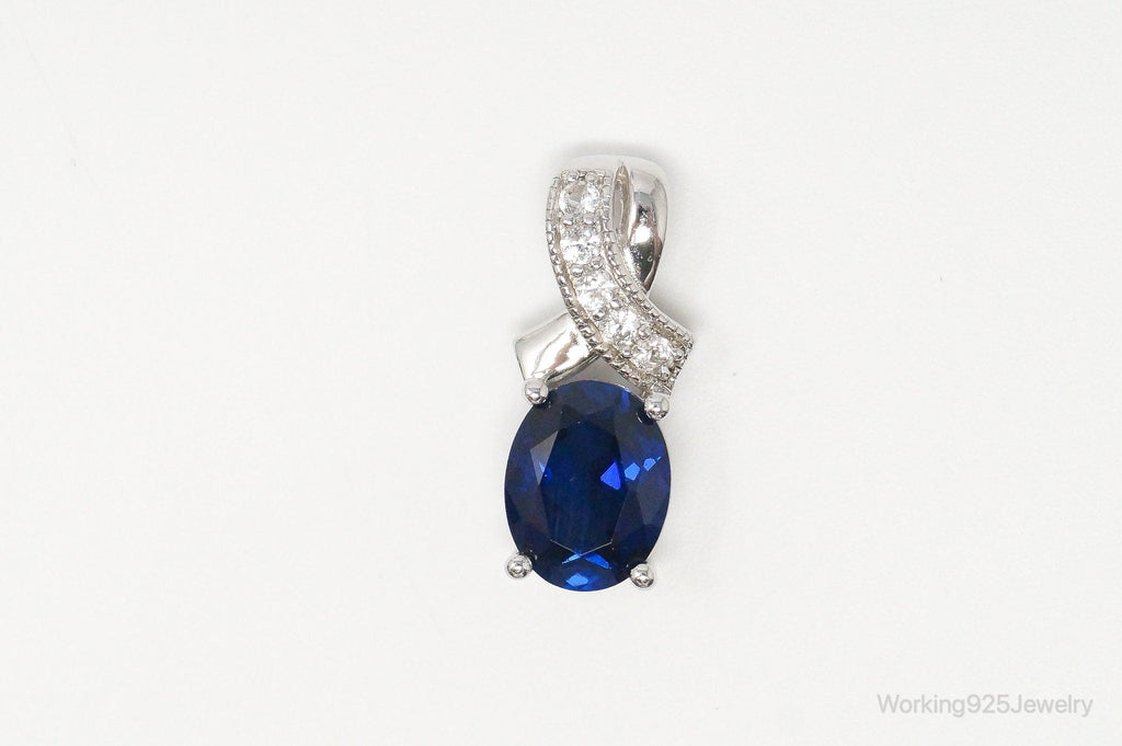 Designer SUN Sapphire Cubic Zirconia Sterling Silver Necklace Pendant | Jewelry > Necklaces > Pendants | Wiccan Center