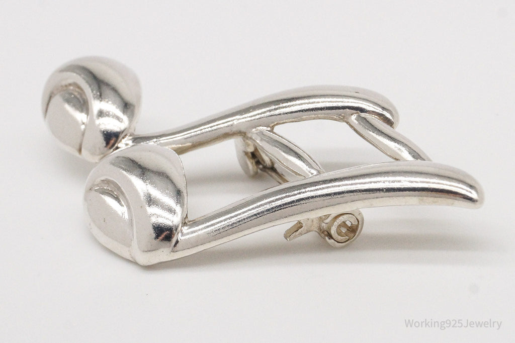 Vintage Puffy Music Note Sterling Silver Brooch Pin | Jewelry > Brooches, Pins & Clips | Wiccan Center