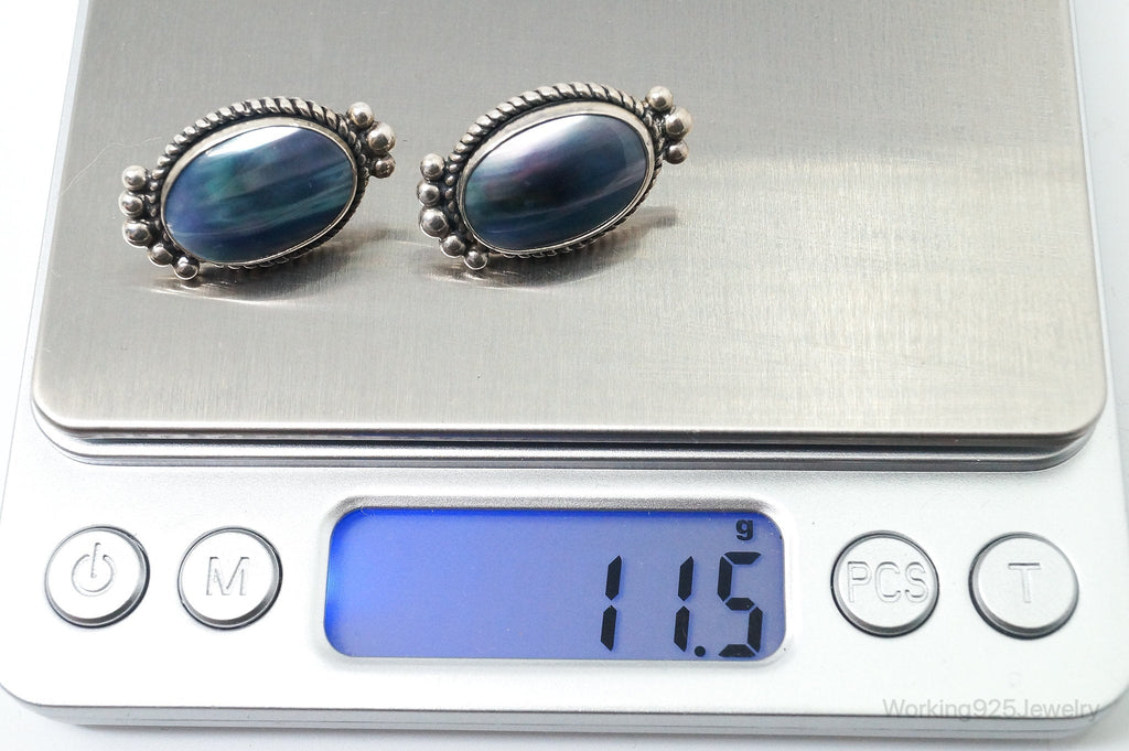 Vintage Navajo Native American QT Quoc Blue Sterling Silver Earrings | Jewelry > Earrings | Wiccan Center