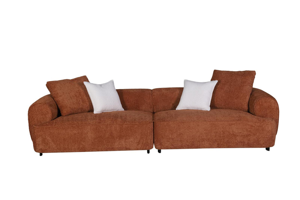 Sunset Collection Mid-Century Modern 4-Seater Fabric Sofa – 118" | Sectional Sofa | Wiccan Center